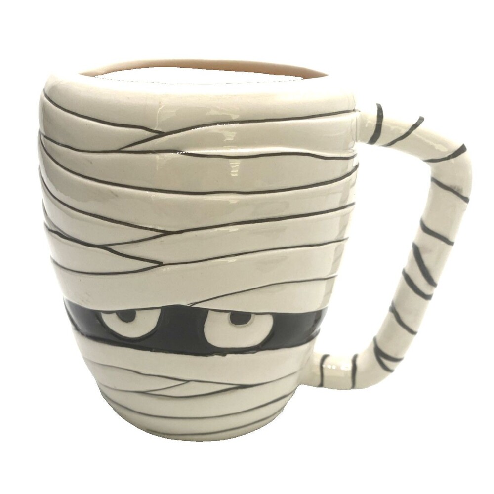 Halloween Bandaged Mummy Mug Black White